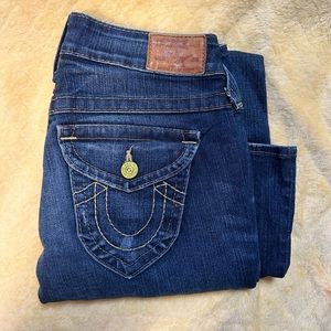 true religion dark wash denim size 28